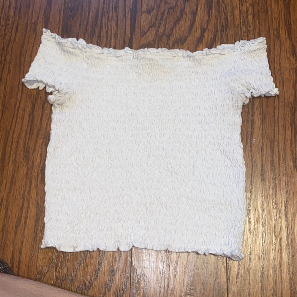 White off the shoulder crop top